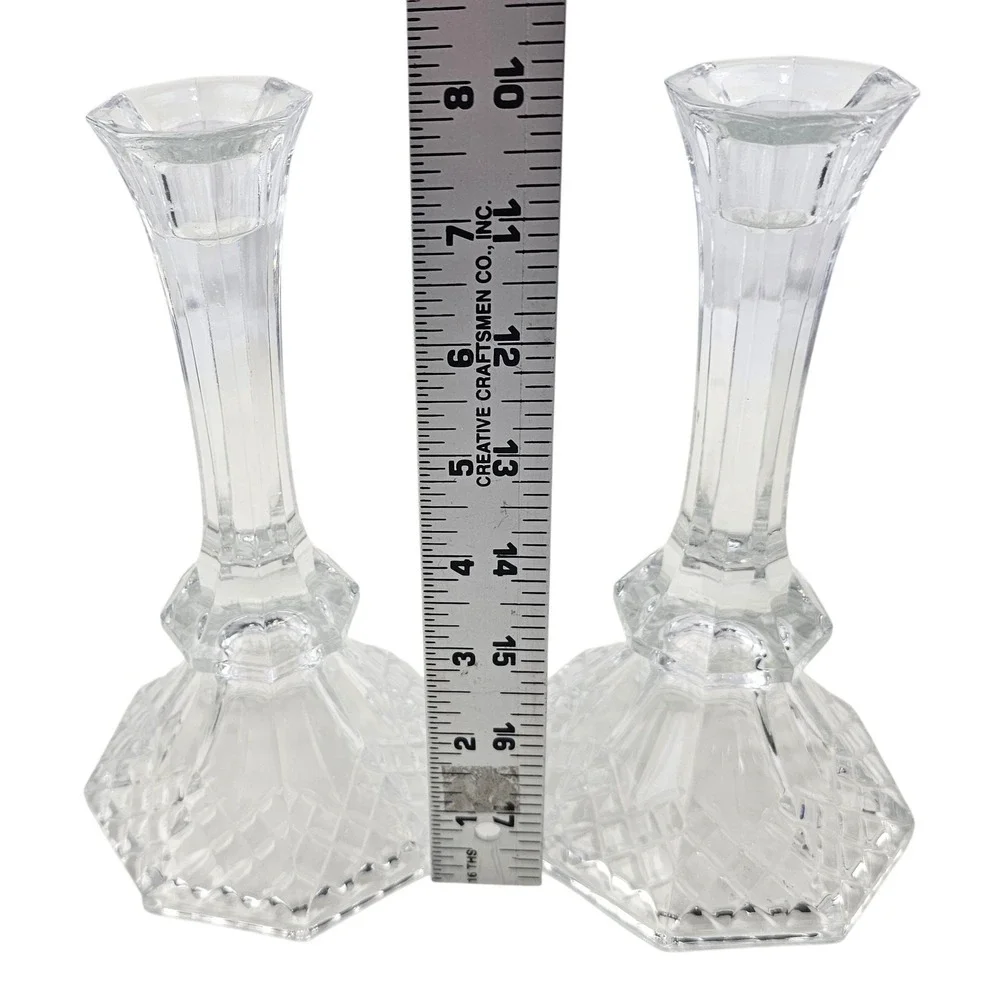 Crystal Glass Candlestick Holders Set Home‎ Decor Table Centerpiece
